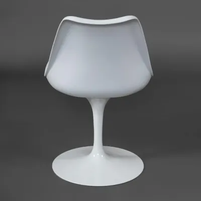 Стул TULIP FASHION CHAIR (mod.109) - металл/пластик/PU, 48 x 55 x 81см, белый / красный
