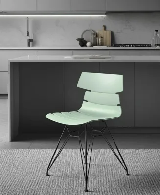 Стул HANSEN (mod. 622N) / 1 шт. в упаковке - пластик/металл/эко кожа, 51х47х80 см, высота до сиденья 45 см, фисташковый/черный