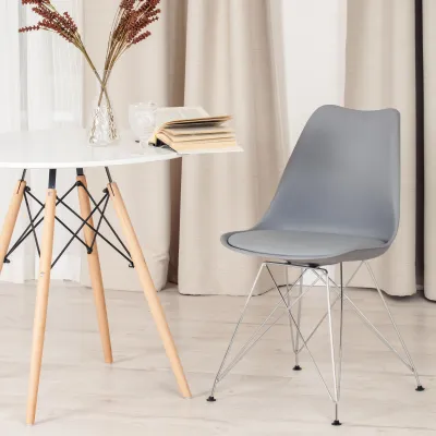 Стул TULIP IRON CHAIR (mod.EC-123) - металл/пластик, 54,5*48*83,5см, серый