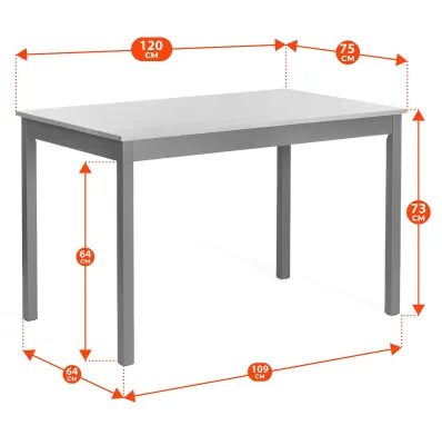 Обеденный комплект Соната (стол + 4 стула) / Sonata dining set - массив сосны, стол: 120х75х73см  стул :41х50х95см, антик /графит