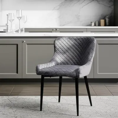 Стул ELI (mod. 8202) - металл/ткань, 53x61,5x83 см, серый (G-062-40)/черный