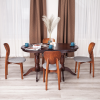 Стул DIAMANTE мягкое сидение - бук, 42x42x85см, коричневый, ткань wool dimgrey, серый