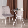 Стул CHILLY (mod. 7094-1) - вельвет/металл, 44,5х52,5х86 см, light grey (светло-серый) HLR14 / белый