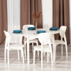 Стол DIAMANTE круглый - бук, мдф, шпон дуба, 100 х 100+30 х 75 см, Ivory white