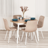 Стул CHILLY (mod. JSC-220) - Велюр/металл , 44,5х52,5х88 см, Beige (бежевый) HLR8 / белый