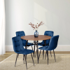 Стул CHILLY (mod. JSC-220) - Велюр/металл , 44,5х52,5х88 см, Blue (синий) HLR64 / черный