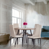 Стул Easy (mod. JSC02-1) - металл, флок, 41 х 52 х 96 см, beige (молочный) HLR2 / черный
