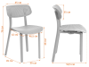 Стул JOLLY (mod. XRB-096-B2)  - пластик, белый (white), 46 х 50,5 х 78 см