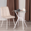Стул CHILLY (mod. 7094-1) - вельвет/металл, 44,5х52,5х86 см, beige (бежевый) HLR2 / белый