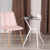 Стул CHILLY (mod. 7094-1) - вельвет/металл, 44,5х52,5х86 см, pink (розовый) HLR39 / натуральный