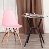 Стул CINDY (EAMES) (mod. 1801) - дерево бук/металл/сиденье пластик, 45x51x82 см, Light pink (светло-розовый)